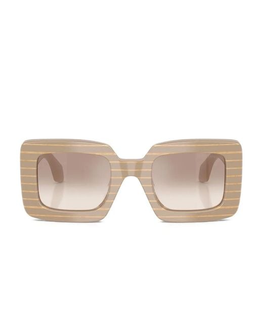 Giorgio Armani Pink Striped Oversized-Frame Sunglasses
