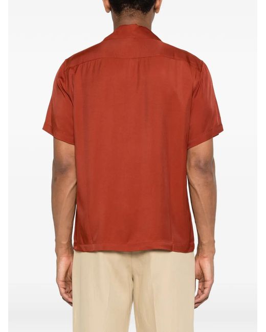 Sandro Red Loose-Fit Shark Collar Shirt for men