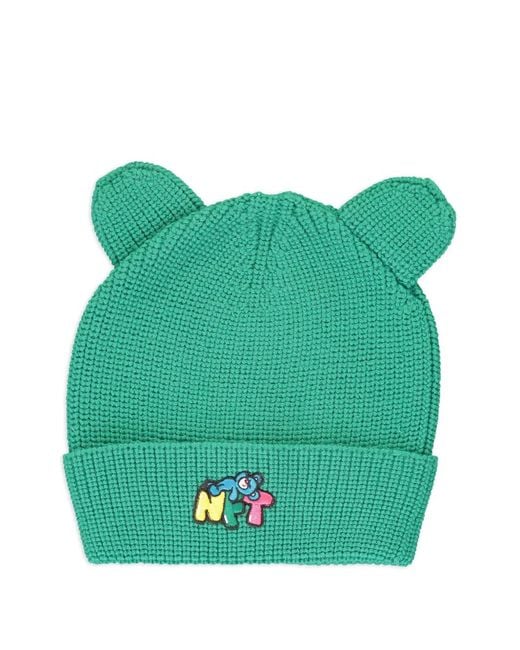 INBETWEENERS Green Logo-Embroidered Beanie Hat