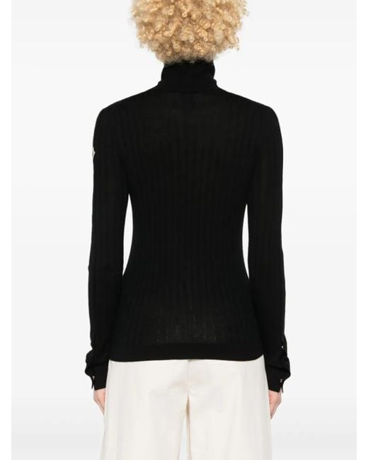Moncler Black Dolcevita Ribbed Jumper
