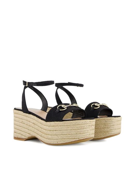 Gucci Black 75Mm Wedge Espadrilles