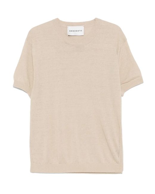 メンズ Amaranto リネンブレンド Tシャツ Natural