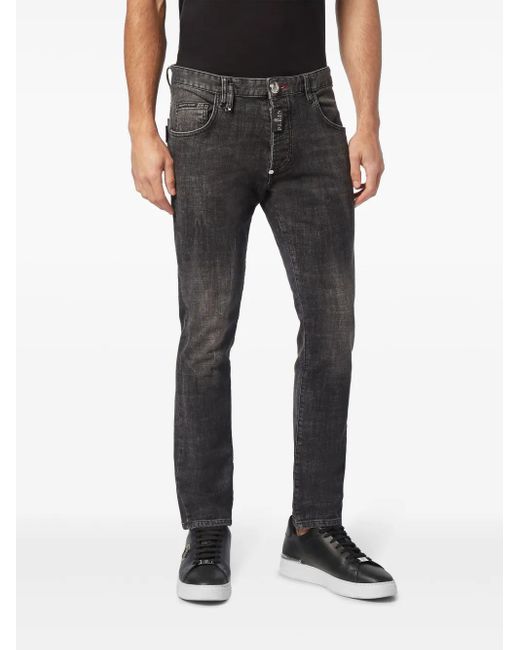 Philipp Plein Gray Skinny Jeans for men