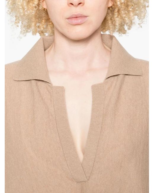 Liviana Conti Natural Layered Wool Sweater