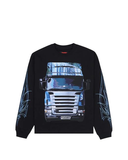 Pleasures Blue Graphic-Print Sweatshirt for men