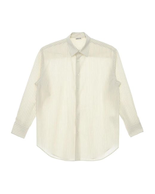 Auralee ストライプ シャツ White