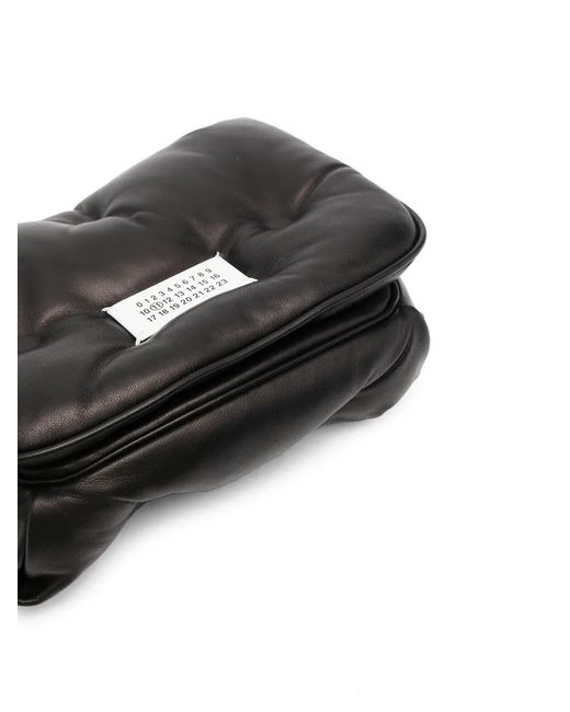 Maison Margiela Black Glam Slam Leather Shoulder Bag - Unisex - Polyester/calf Leather/zinc/copper