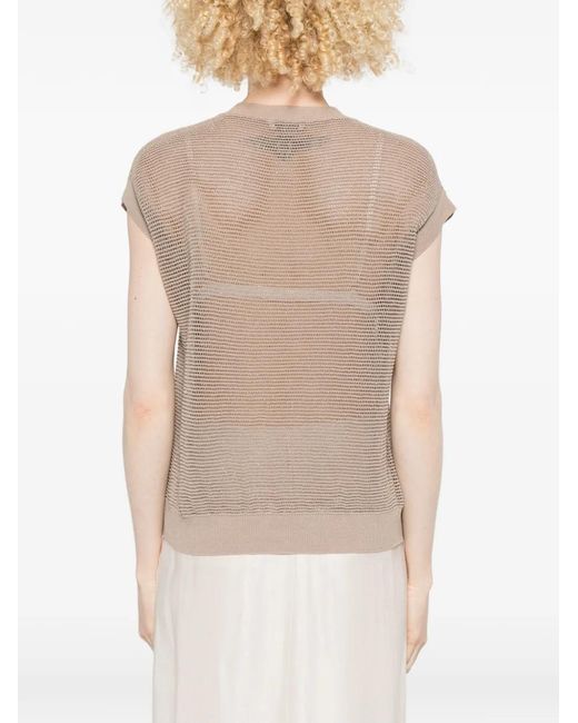 Peserico Natural Pull En Maille Ajourée