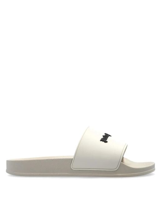 Palm Angels White Logo-Detail Slides