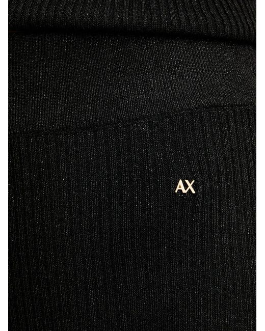ARMANI EXCHANGE Black Pantalon Côtelé À Coupe Évasée