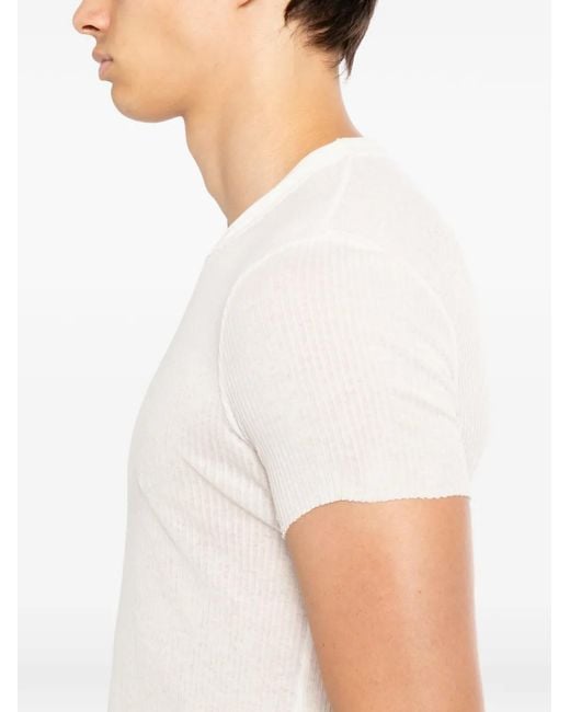 Julius White Ribbed T-Shirt for men