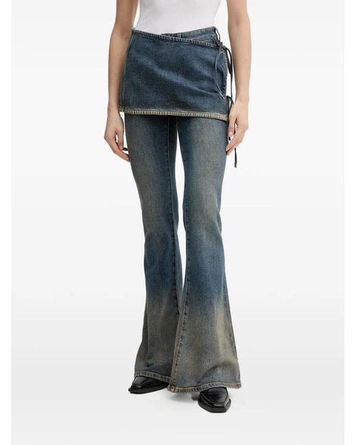 Miss Sixty Blue Layered Flared Jeans