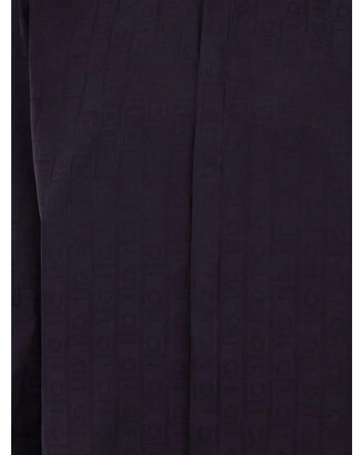 Ferragamo Blue Monogram Sport Shirt for men