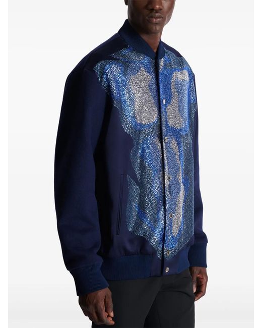 Balmain Blue Trompe L'Oeil-Print Jacket for men