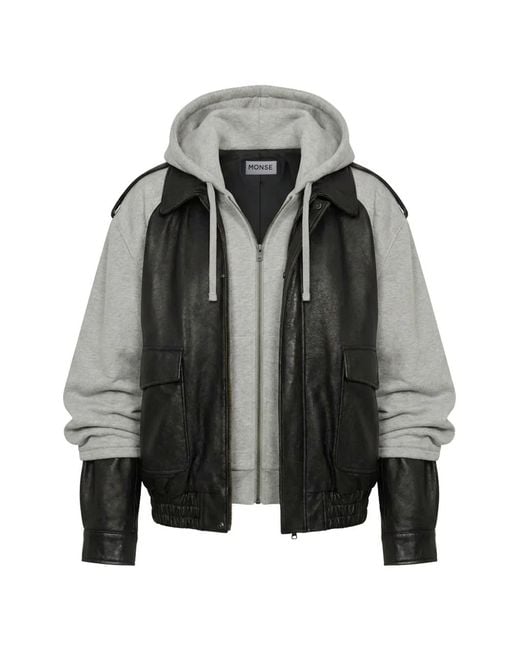 Monse Black Hybrid Leather Jacket