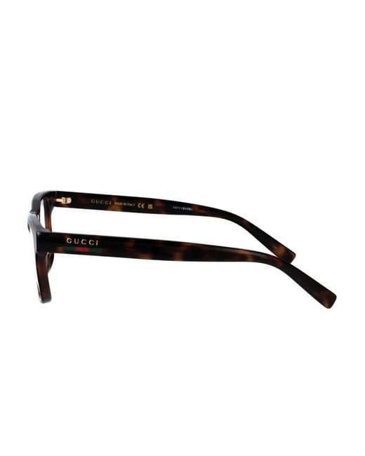Gucci Brown Rectangle-Frame Glasses for men