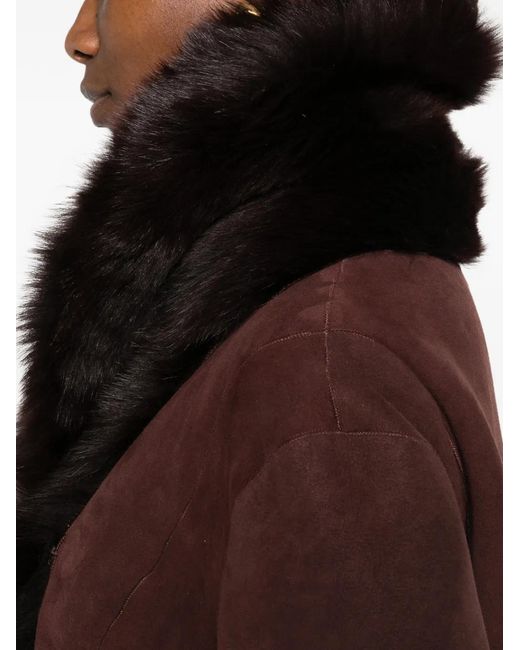 Nour Hammour Red Manteau Kaya À Simple Boutonnage