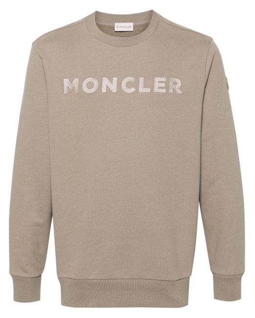 Moncler Green Girocollo Cotton Sweatshirt for men