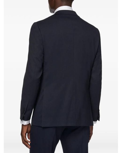 Boggi Blue Stretch Knitted Wool Jacket for men