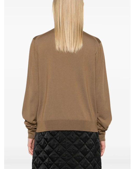 Khaite Brown V-Neck Sweater