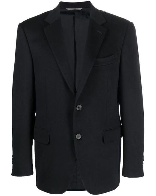 Canali Black Single-Breasted Cashmere Blazer for men