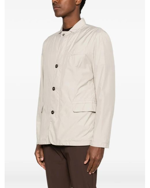 Heskimo White Buttoned Flap-Pocket Jacket for men
