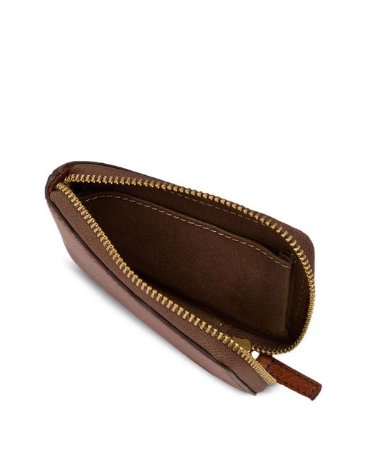 The Bridge Brown Logo-Plaque Leather Card Holder for men