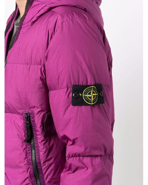 Stone Island Logo-patch Puffer Jacket in Red (Purple) for Men - Save 9% -  Lyst