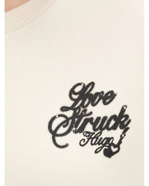 Sudadera con cuello redondo HUGO de color Natural