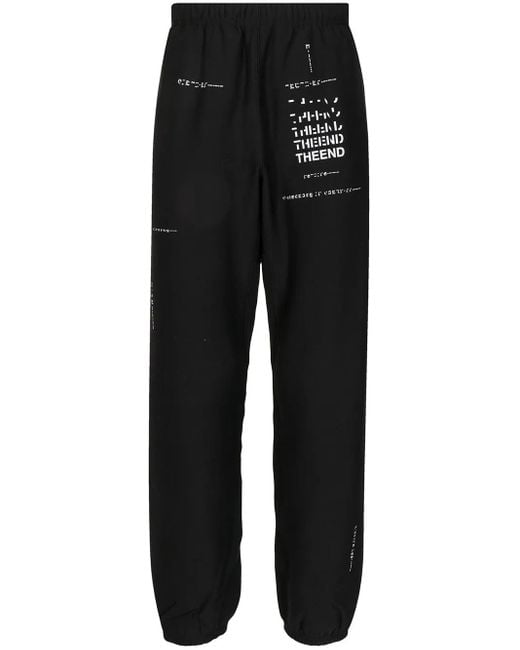 TAKAHIROMIYASHITA The Soloist Black Slogan-Print Track Pants for men
