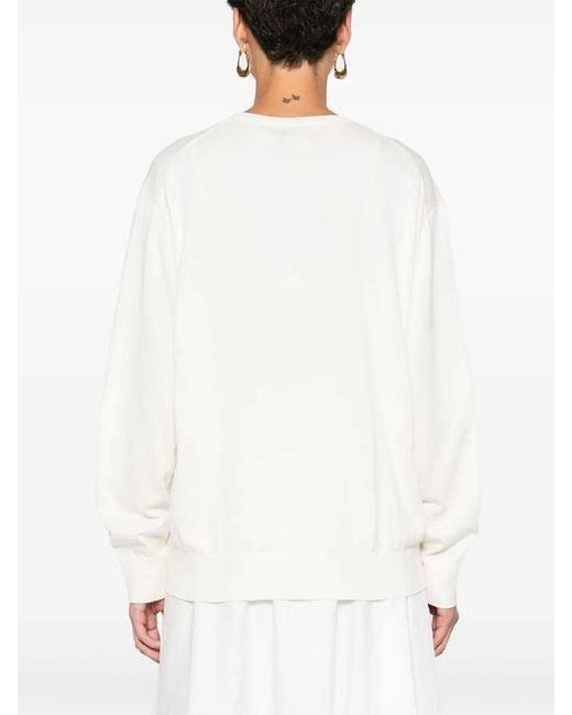 Polo Ralph Lauren White Logo-Embroidered Sweater