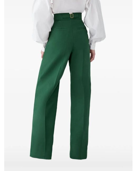 Carolina Herrera Green Diane Wide-Leg Trousers