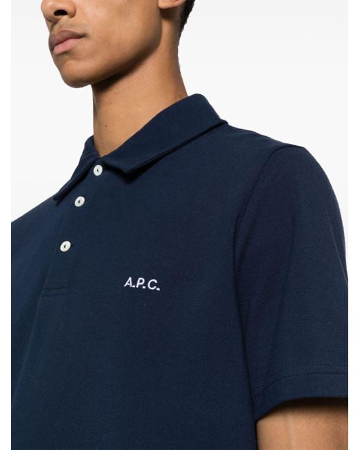 A.P.C. Piqué Poloshirt in het Blue voor heren
