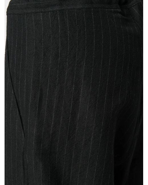 Y's Yohji Yamamoto Black Pinstripe Wide-Leg Trousers