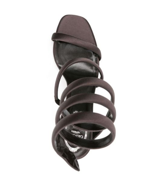 Rene Caovilla Black Bulgari 105mm Satin Sandals