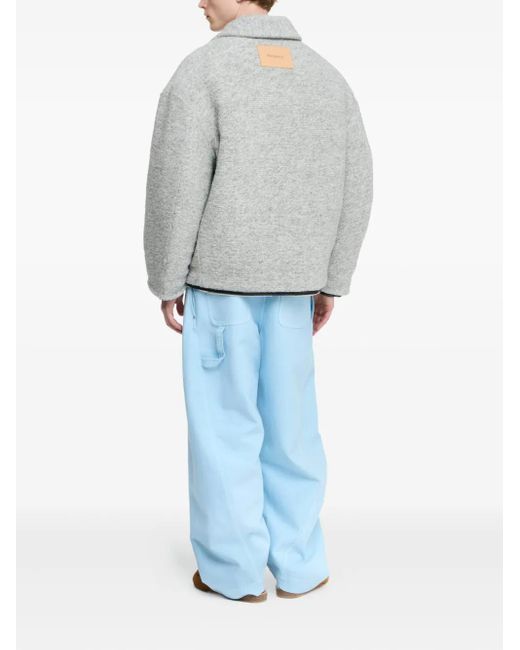 J.W. Anderson Blue Zip-Front Fleece Jacket for men