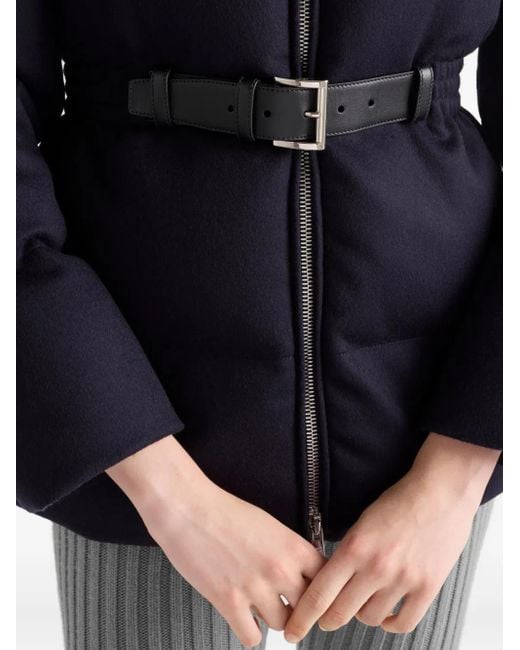 Prada Blue Belted Puffer Jacket