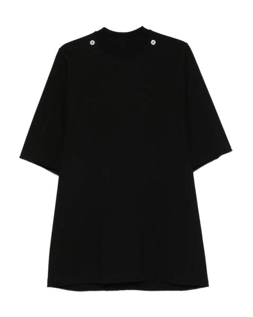 Rick Owens Black Stud-Detailed Organic Cotton T-Shirt for men