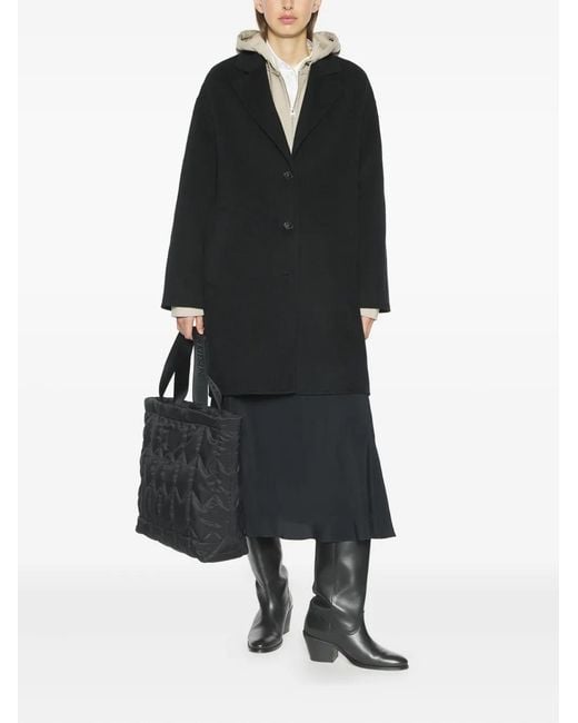 Maison Kitsuné Blue Button Wool Coat