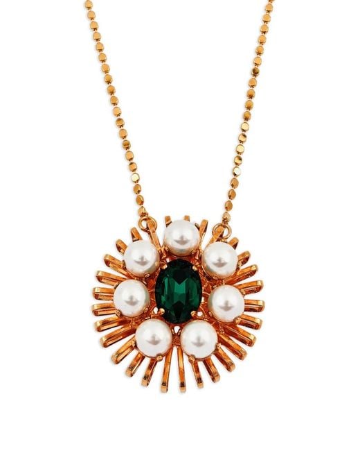 Anton Heunis White Crystal-Embellished Faux-Pearl Necklace