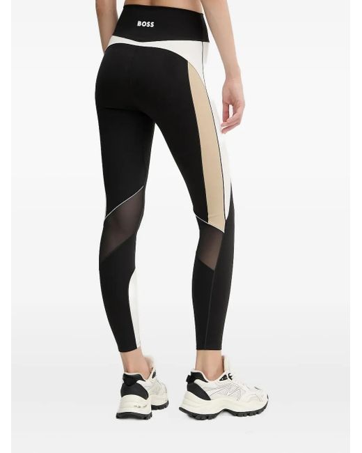 Boss Black Colour-Block Panelled Leggings