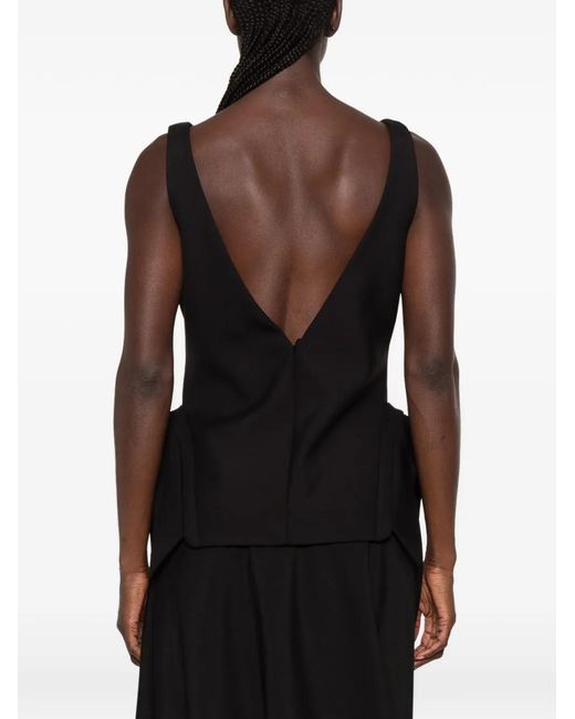 Rohe Black Deconstructed Peplum-Detail Top
