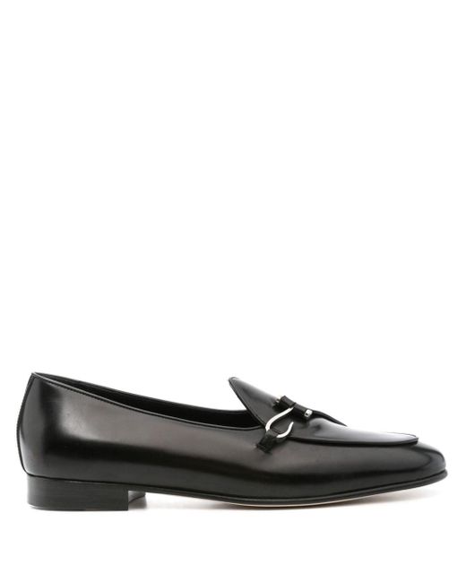 Edhen Milano Black Comporta Leather Loafers for men