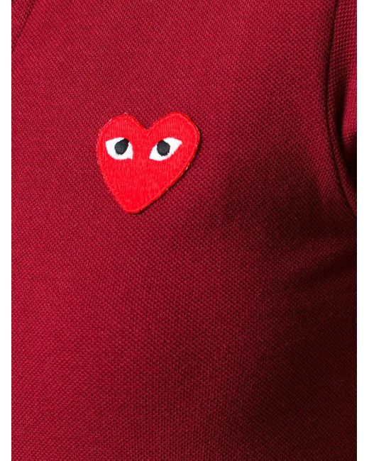 COMME DES GARÇONS PLAY Logo Embroidered Cropped Polo Shirt