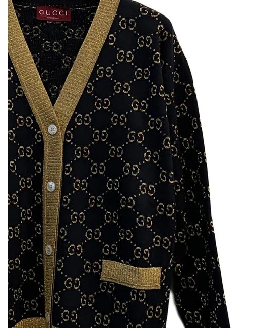 Gucci Black Logo-Patterned Cardigan
