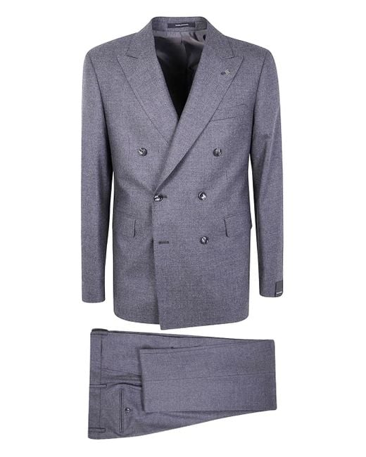 Tagliatore Blue Double-Breasted Wool Suit for men