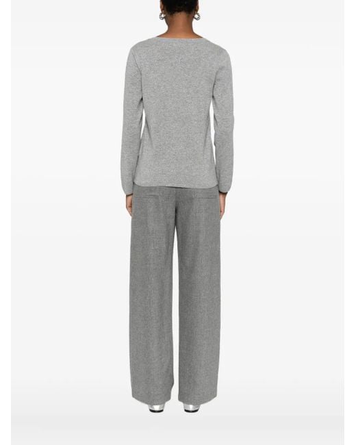 Gran Sasso Gray V-Neck Sweater
