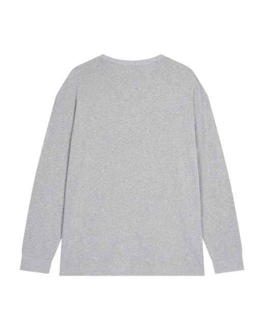 OPEN YY Gray Dog-Graphic Long-Sleeve T-Shirt