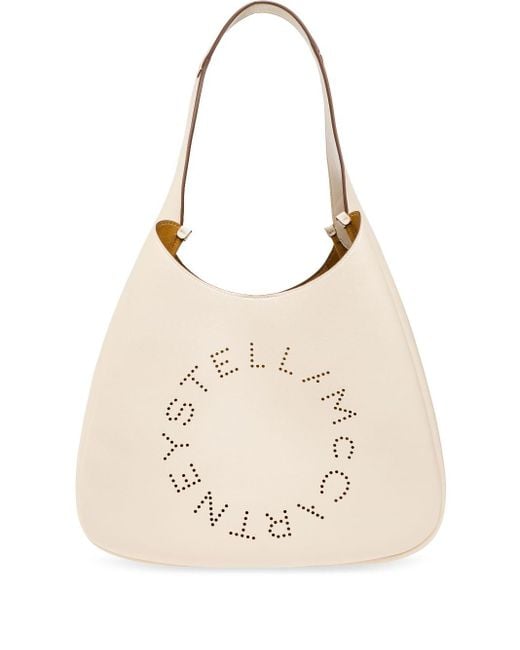 Stella McCartney Natural Logo-Perforated Faux-Leather Tote Bag