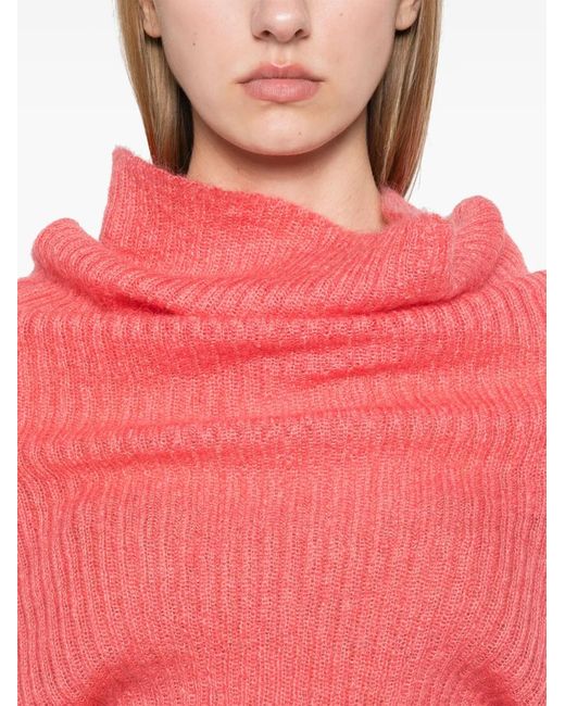 Yohji Yamamoto Pink Cowl-Neck Sweater
